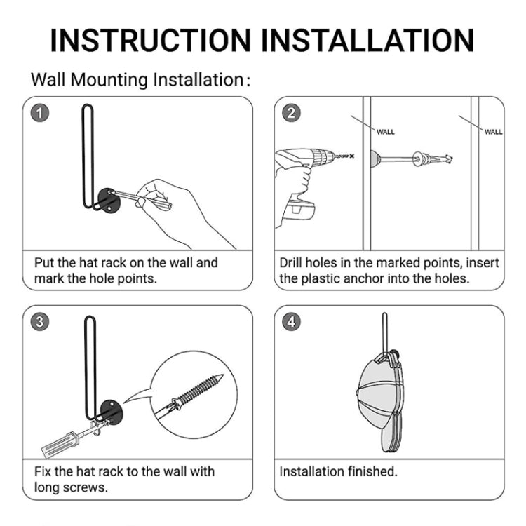 L-Shaped Iron Wire Rack Baseball Cap Storage Stand Wall Mounted Hat Holder