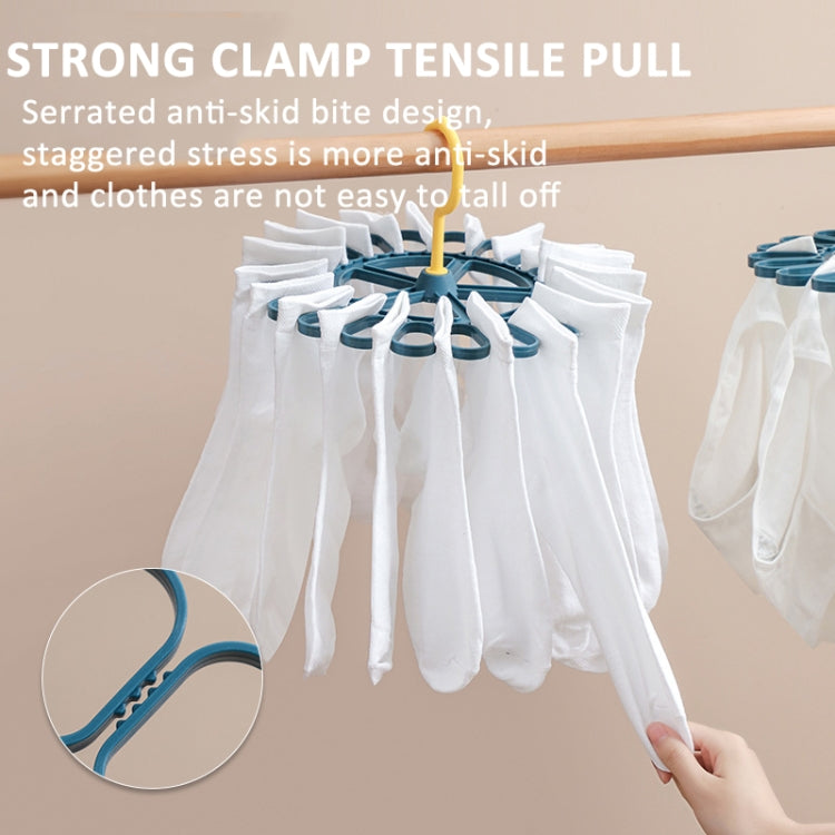 360 Degree Rotatable Sock Hanger With 20 Clips Round Laundry Drying Rack