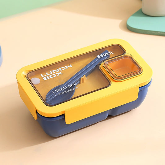 Rectangle Microwaveable Lunch Box Hermetic Bento Box with Spoon Chopsticks