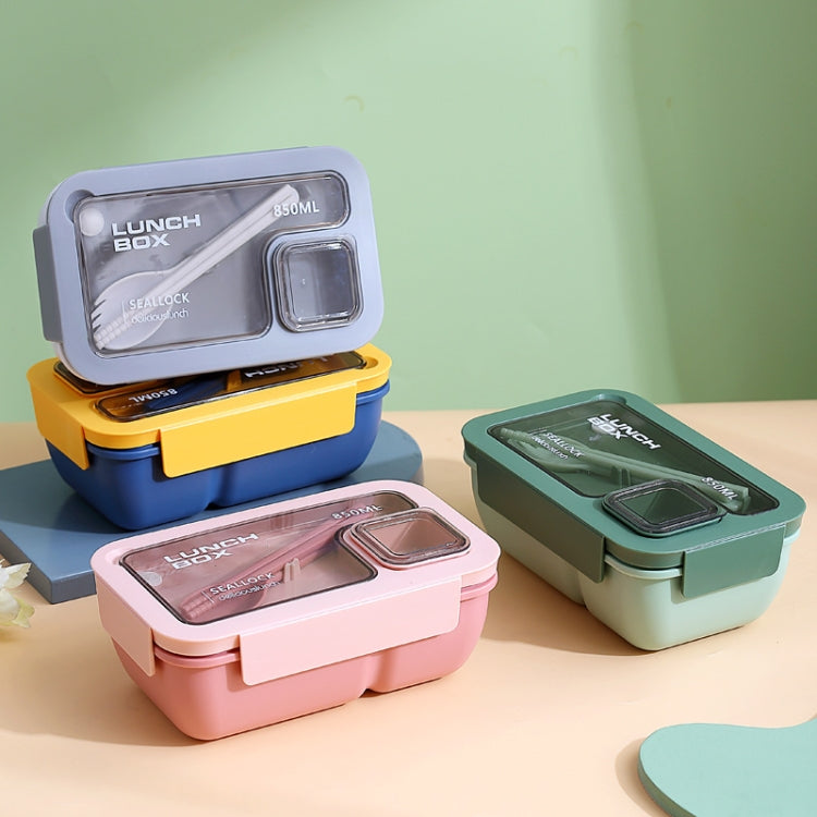 Rectangle Microwaveable Lunch Box Hermetic Bento Box with Spoon Chopsticks, Rectangle Blue, Rectangle Pink, Rectangle Green