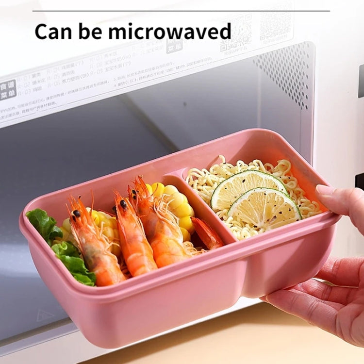 Rectangle Microwaveable Lunch Box Hermetic Bento Box with Spoon Chopsticks, Rectangle Blue, Rectangle Pink, Rectangle Green