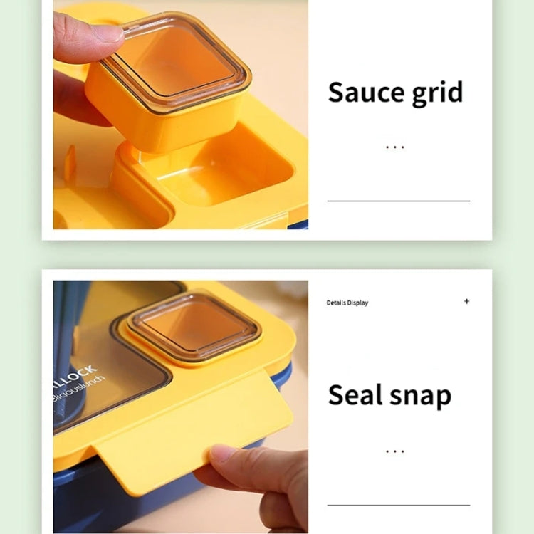 Rectangle Microwaveable Lunch Box Hermetic Bento Box with Spoon Chopsticks