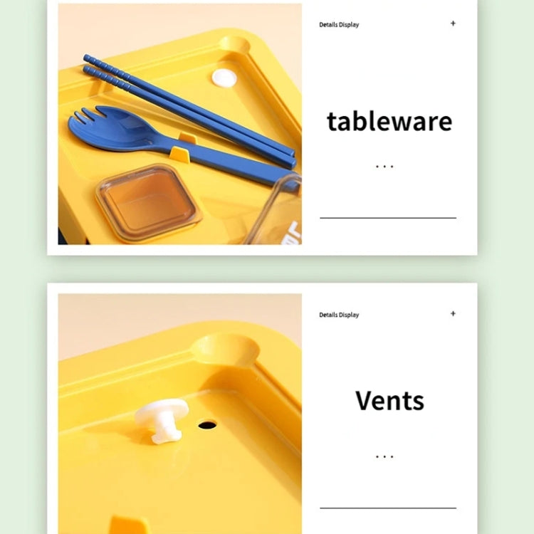 Rectangle Microwaveable Lunch Box Hermetic Bento Box with Spoon Chopsticks