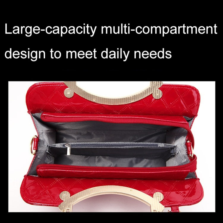 Large capacity PU Leather Diamond Pattern Ladies Handbag with Hanging Ornaments