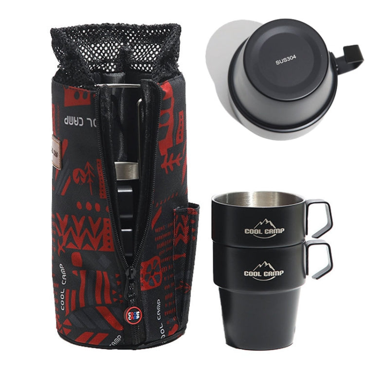 COOL CAMP CF-519 Outdoor Camping 304 Stainless Steel Coffee Cup Thermal Insulation Anti-Scald Double Vacuum Mugs