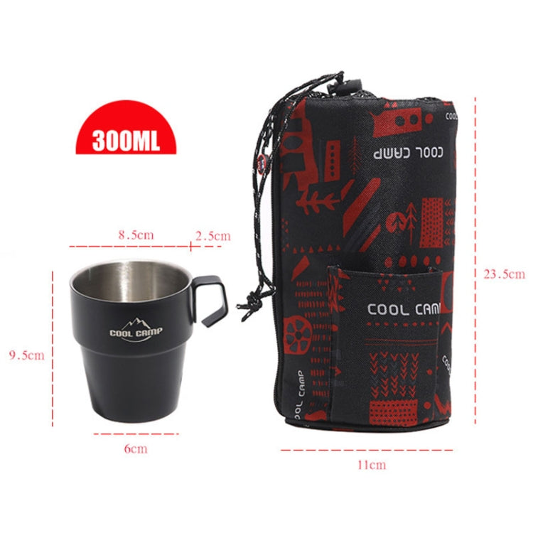COOL CAMP CF-519 Outdoor Camping 304 Stainless Steel Coffee Cup Thermal Insulation Anti-Scald Double Vacuum Mugs