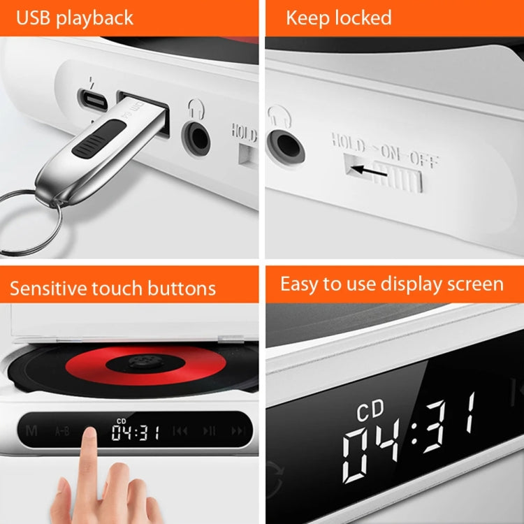 Kecag KC-918 Bluetooth CD Player Rechargeable Touchscreen Headphone Small Music Walkman