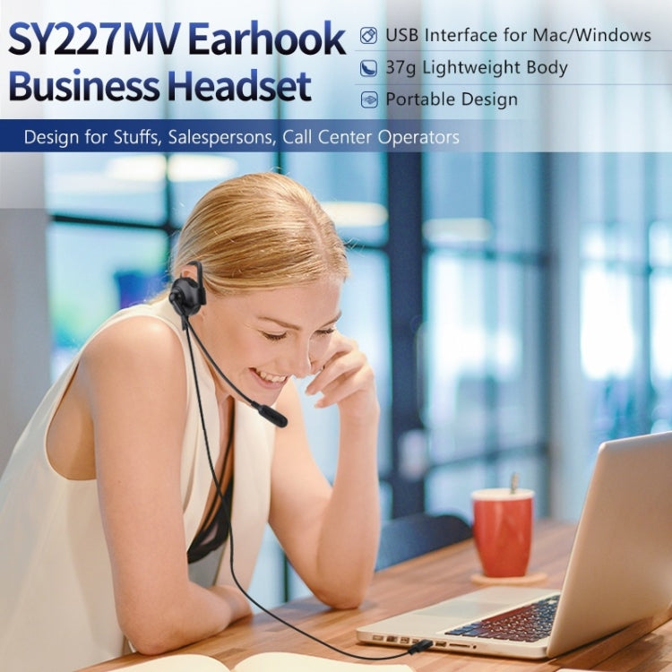 SOYTO SY227 Single-side Operator Ear Hook Headset Corded Computer Headset