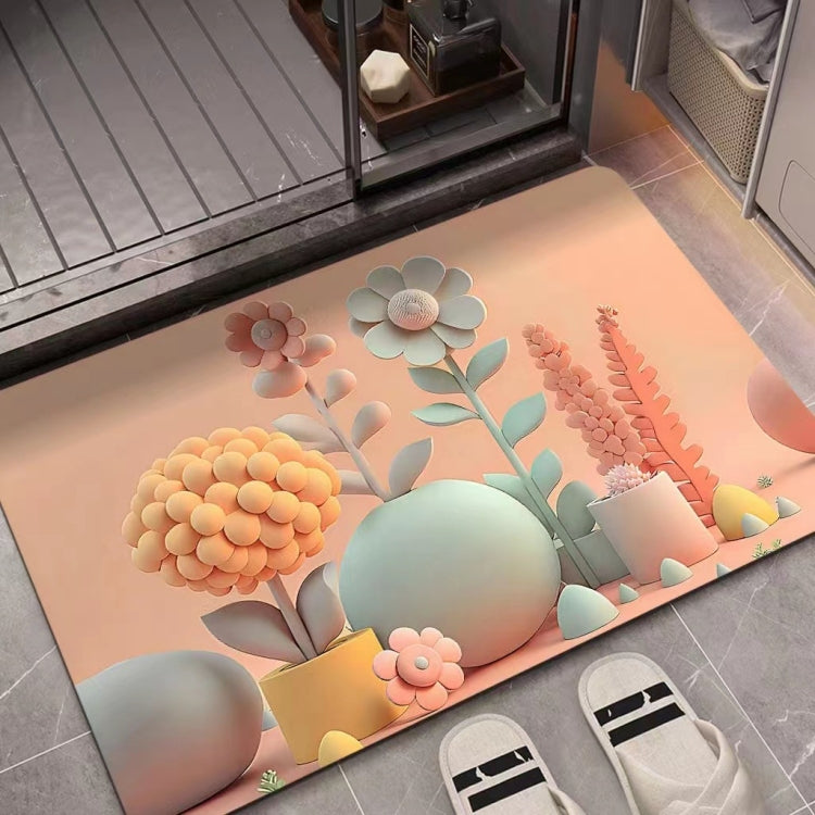 3D Oil Painting Diatom Mud Absorbent Floor Mat Non-slip Carpet