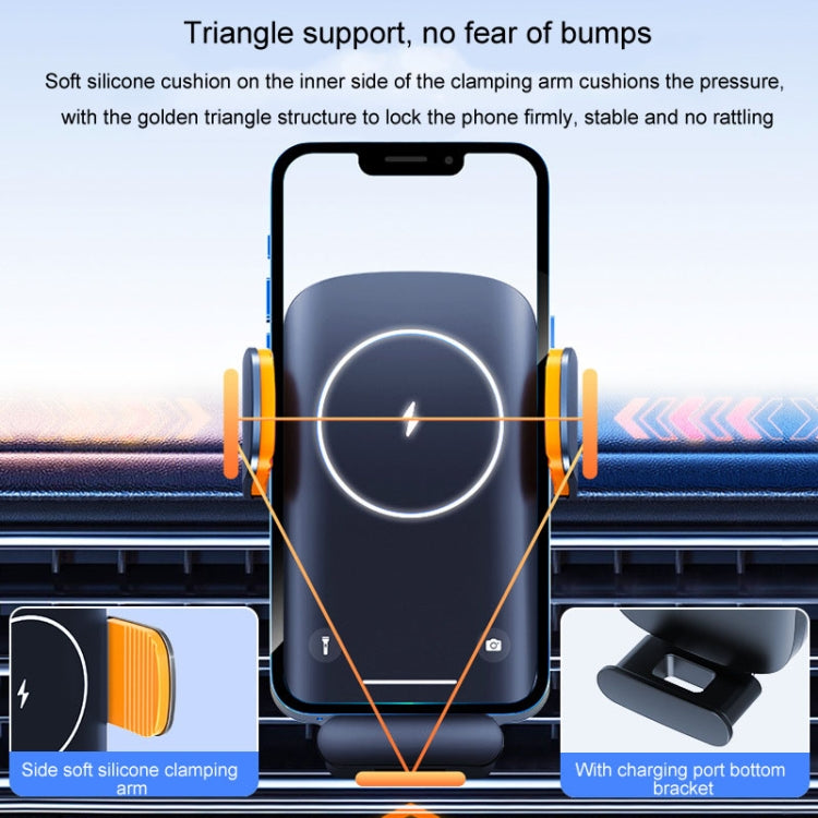 Smart Induction Wireless Charger Car Cell Phone Holder Solar Fast Charging Air Vent Navigation Stand