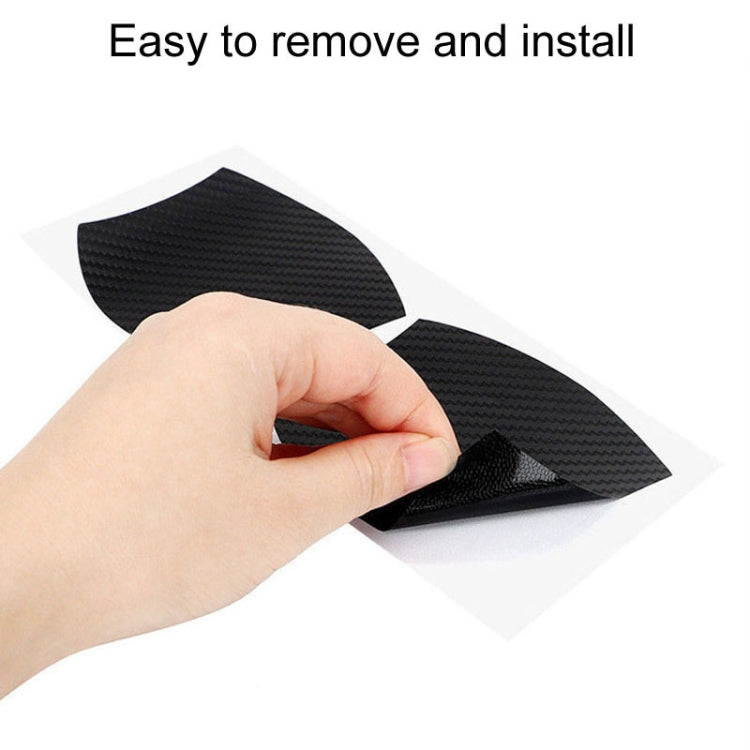 3 Sets Car Door Wrist Handle Protective Stickers Carbon Fiber Handle Protector
