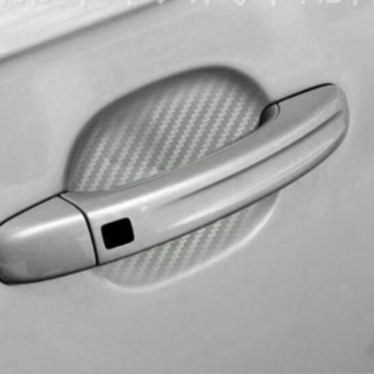 3 Sets Car Door Wrist Handle Protective Stickers Carbon Fiber Handle Protector