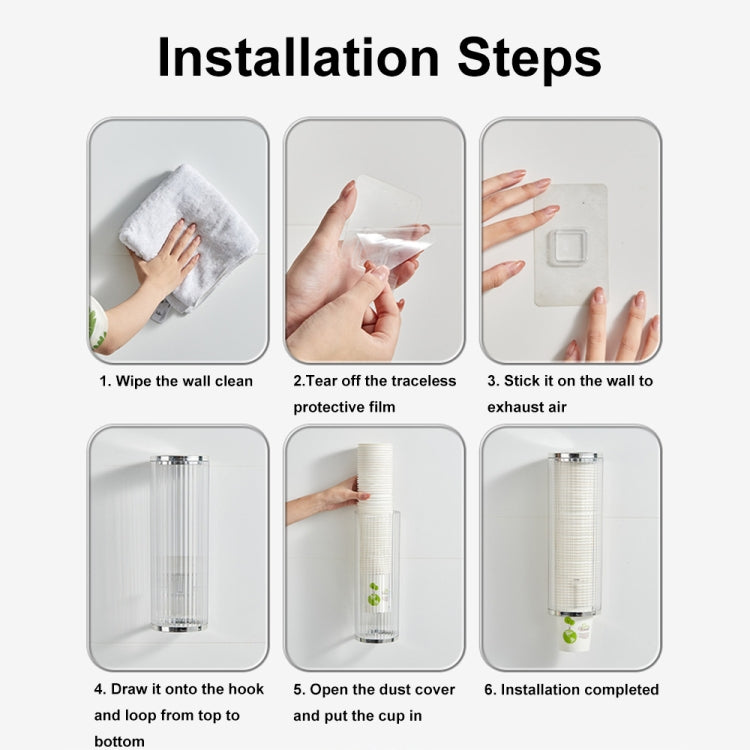 Punch-free Disposable Cup Dispenser Paper Cup Storage Rack without Cup