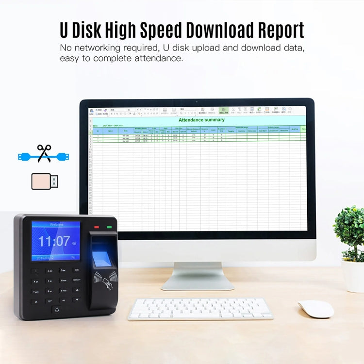 M10 Smart ID Card Recognition Fingerprint Access Control All-in-one Attendance Machine