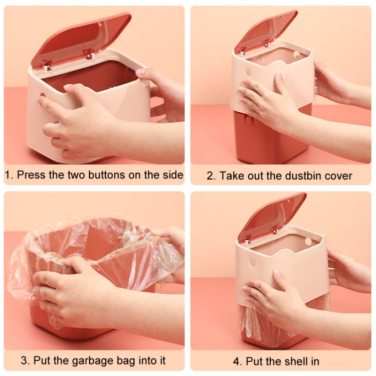 Push Type Desktop Wastebasket Small Odor-Isolating Pet Litter Pan