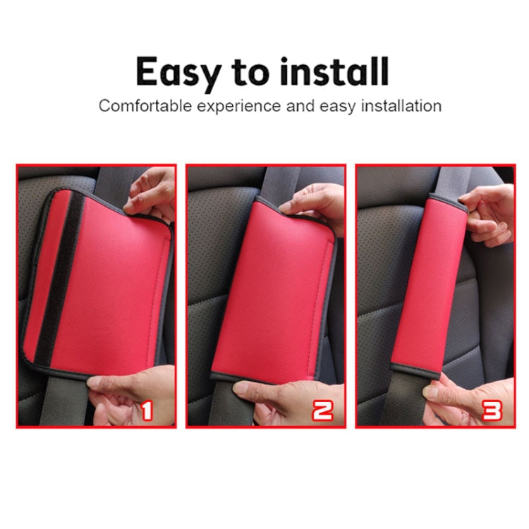 Skin Feeling Car Leather Seat Belt Cover Shoulder Pads