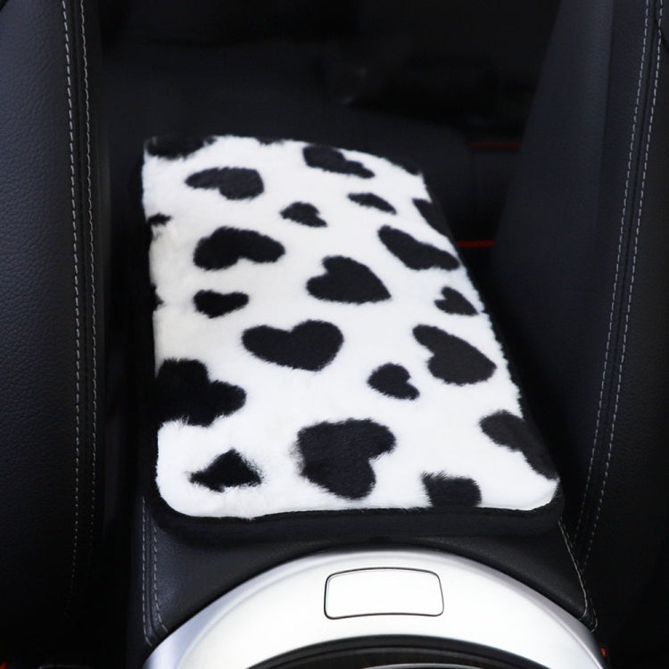 Plush Heart Pattern Car Center Console Cover Mat