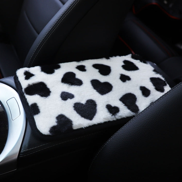 Plush Heart Pattern Car Center Console Cover Mat