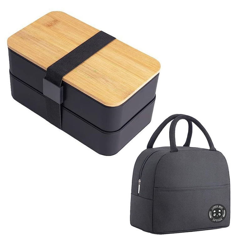 1200ml Portable Compartment Insulated Double Layer Lunch Box Microwavable Plastic Food Container