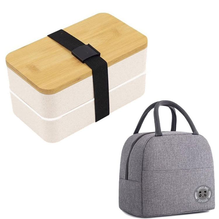 1200ml Portable Compartment Insulated Double Layer Lunch Box Microwavable Plastic Food Container