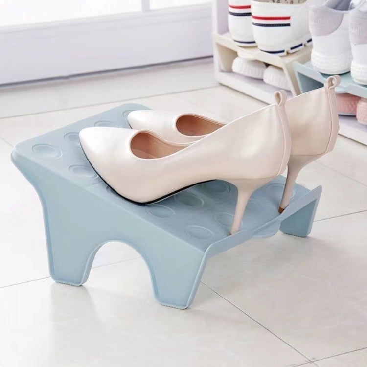 Household Storage Shoes Rack Double Shoes Tray Plastic One Piece Simple Shoes Organizer