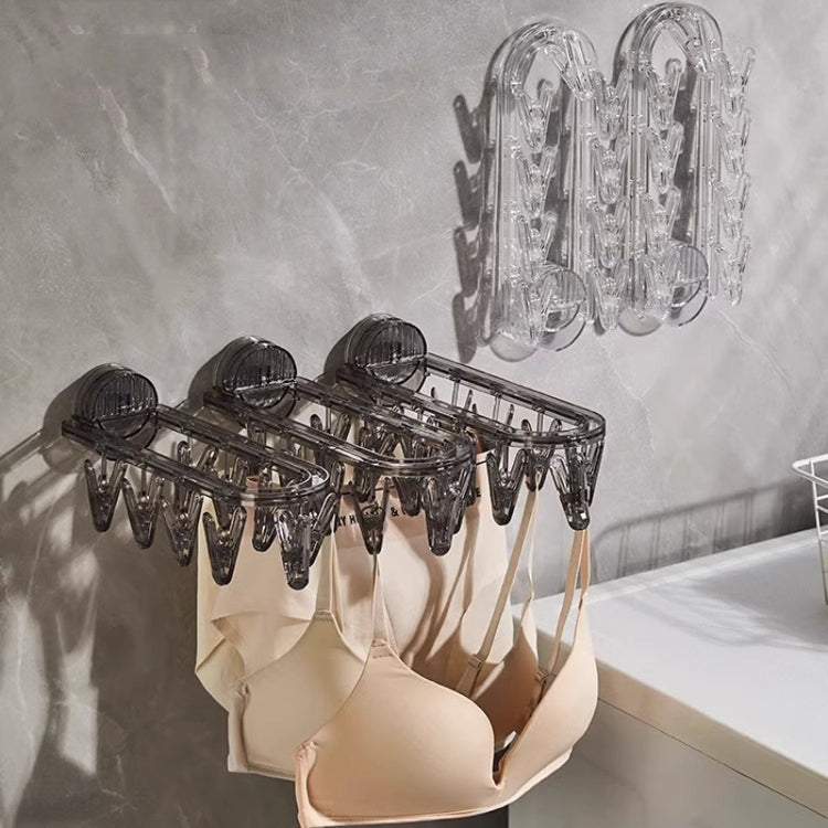 Suction Cup Clothes Rack Multi Clips Wall Mounted Indoor Outdoor Balcony Multifunctional Folding Clothes Hanger