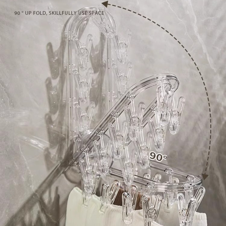 Suction Cup Clothes Rack Multi Clips Wall Mounted Indoor Outdoor Balcony Multifunctional Folding Clothes Hanger