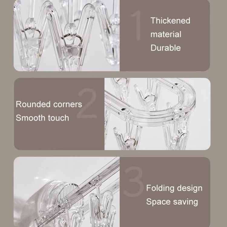 Suction Cup Clothes Rack Multi Clips Wall Mounted Indoor Outdoor Balcony Multifunctional Folding Clothes Hanger