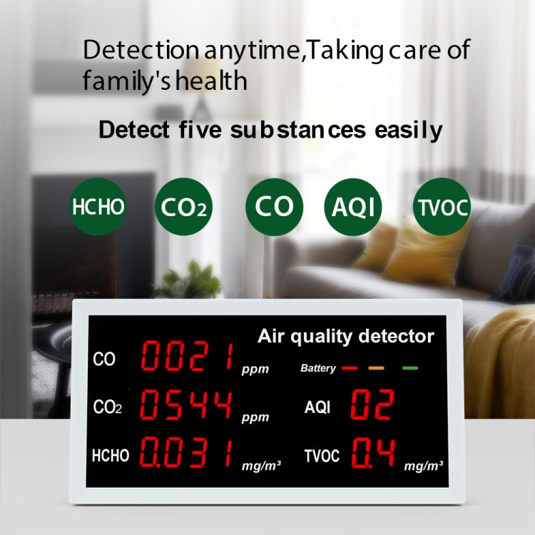 5-in-1 Indoor Home Portable Air Monitor TVOC Formaldehyde Detector