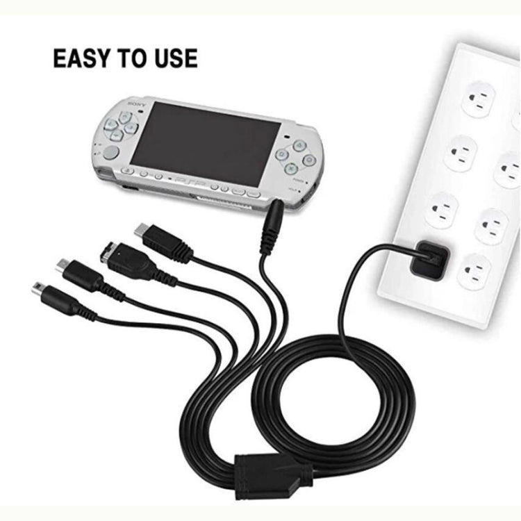 5-in-1 USB Charging Cable for Wii U / NEW 3DSXL / NEW 3DS / NDS LITE SP / PSP