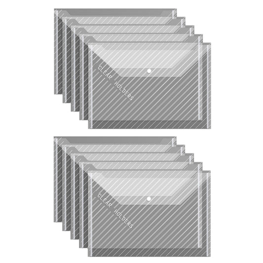 10pcs A4 Waterproof Transparent Thickened Folder Archive Bag