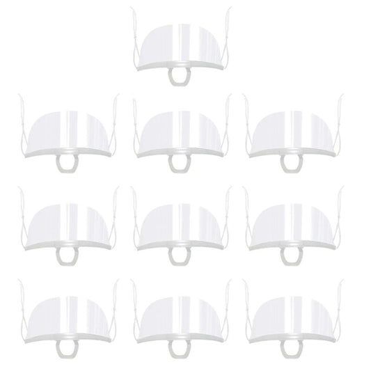 10pcs /Bag Recyclable Transparent Restaurant Mask Chef Anti-fog And Anti-Spittle Plastic Masks