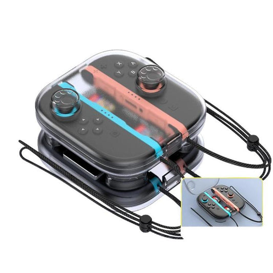 For Nintendo Switch 2 Joy-Con Crystal Storage Case Organizer Anti-Scratch Travel Box With 2 Game Card Slots
