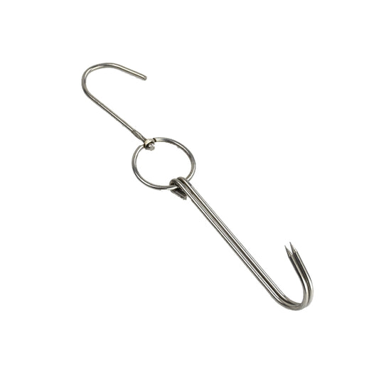 Stainless Steel Double Ring Duck Cooker Hanger Outdoor Barbecue Hanging Hook Stand, 3 Centi Small Ring 23cm, 3 Centi Small Wax Ring 24.5cm, 3 Centi Large Wax Ring 33cm, 3 Centi Medium Wax Ring 29cm, 4 Centi Steel Thick Short 24cm