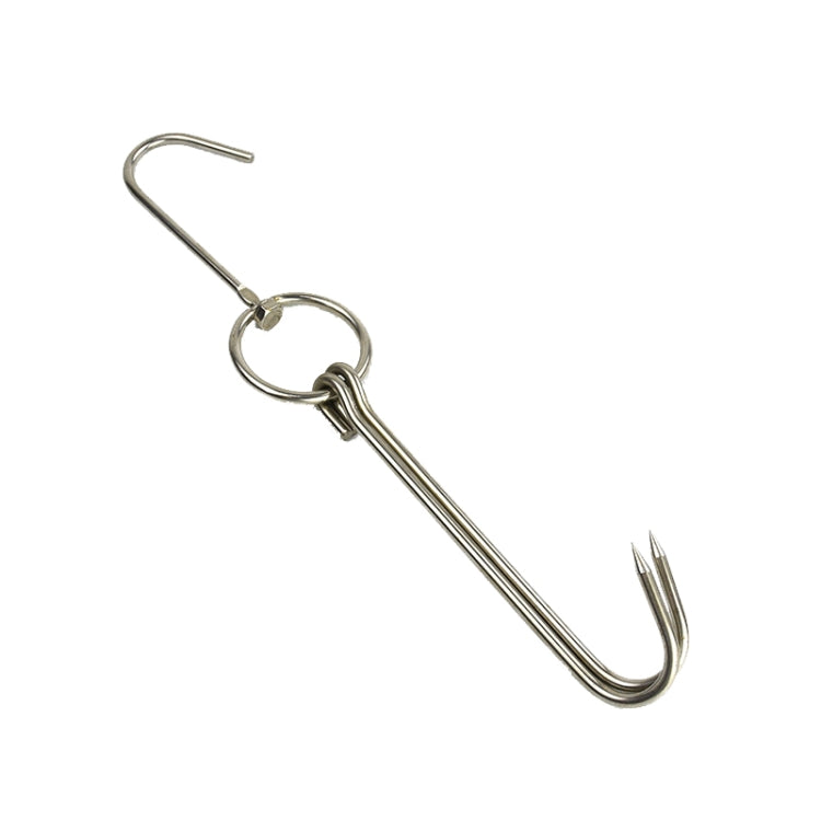 Stainless Steel Double Ring Duck Cooker Hanger Outdoor Barbecue Hanging Hook Stand
