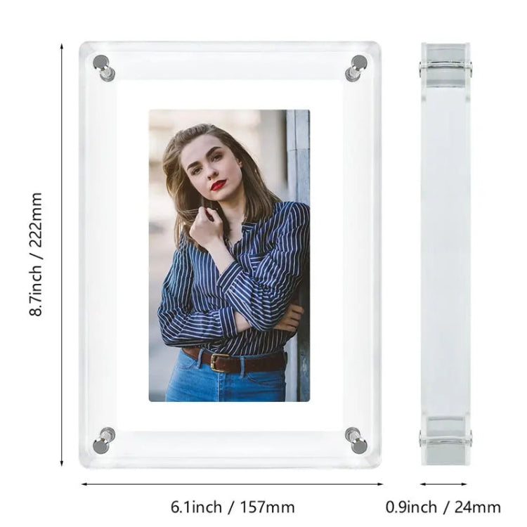 7 Inch Acrylic HD Digital Photo Frame Desktop Smart Motion Video Player Ornament