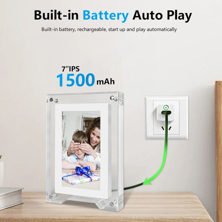 7 Inch Acrylic HD Digital Photo Frame Desktop Smart Motion Video Player Ornament