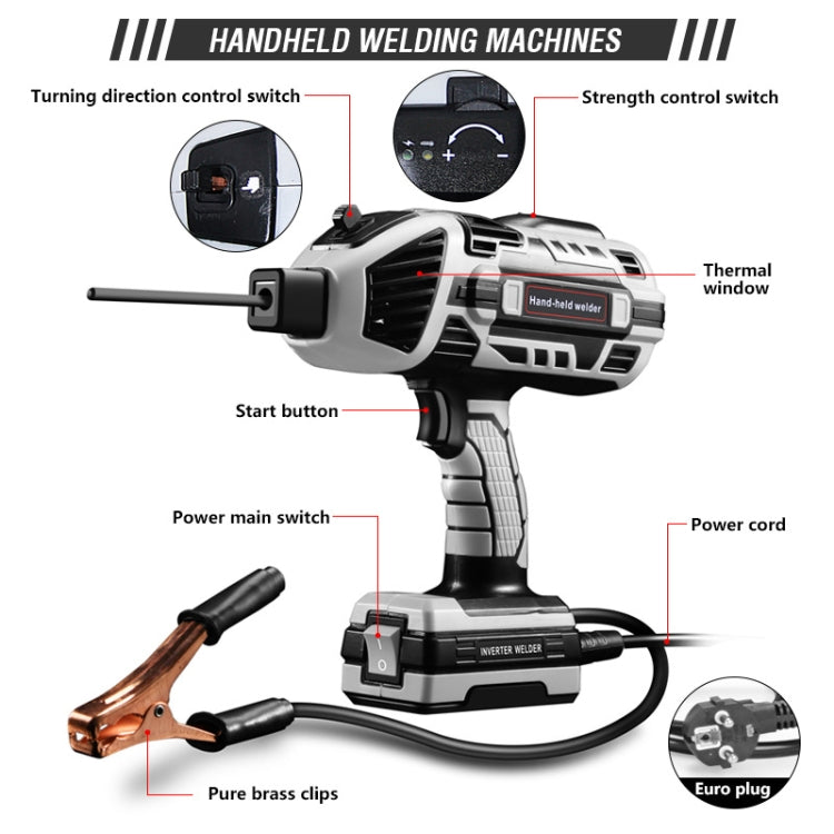 Handheld Welding Machine Home Small Portable Inverter Welder, Gray EU Plug 220V, Gray US Plug 110V, Green EU Plug 220V, Green US Plug 110V