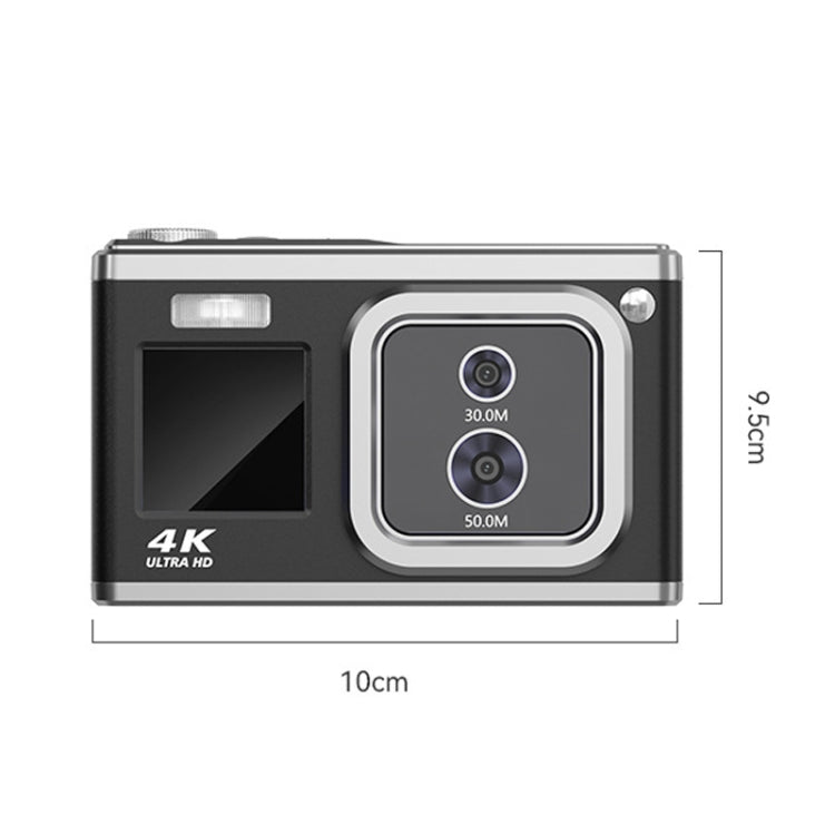 4K HD Optical Dual Lens Digital Camera 50MP Dual Screen Selfie Camera, No Memory