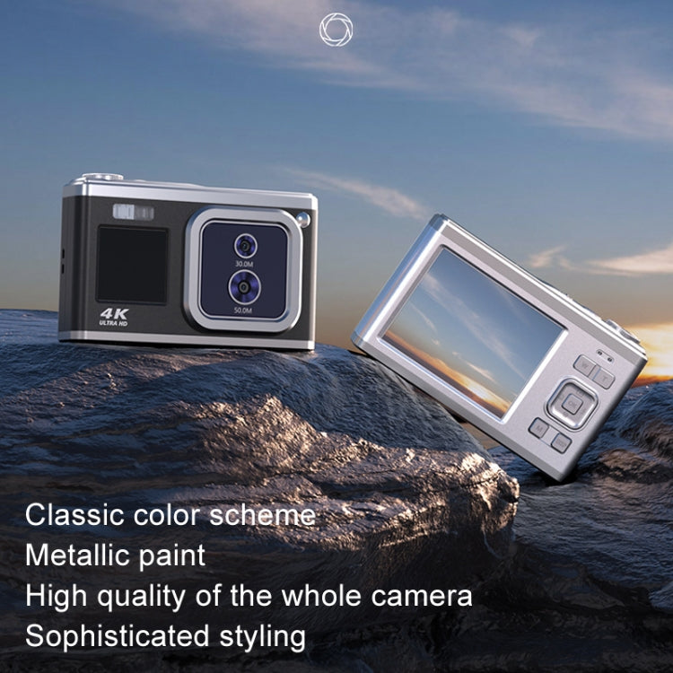 4K HD Optical Dual Lens Digital Camera 50MP Dual Screen Selfie Camera, No Memory