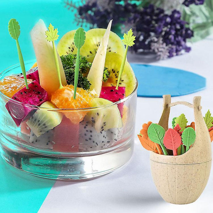 Mini Wheat Fiber Material Tableware Set Snack Dessert Forks