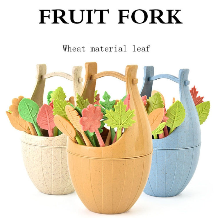 Mini Wheat Fiber Material Tableware Set Snack Dessert Forks