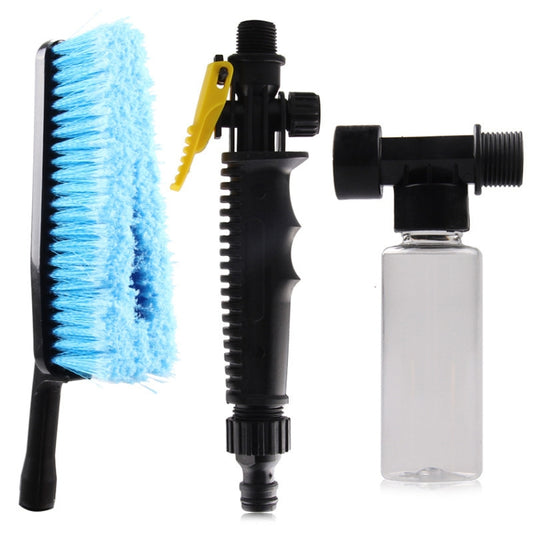Car Wash Brush Head Soft Bristle Long Handle Brush Spray Foam Bottle Set
