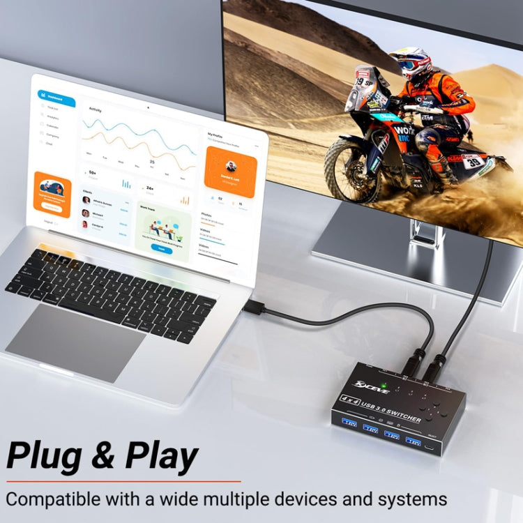 KC-KM434B USB3.0 4 Port USB Shared Device 4 Port Printer Sharing Device Keyboard Mouse Switch