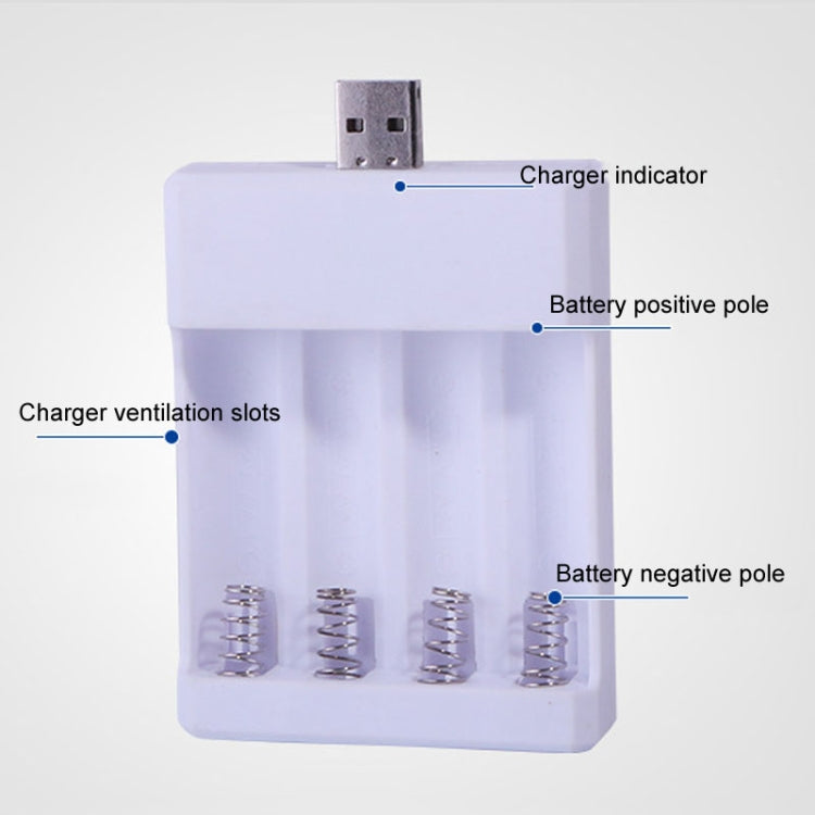 Fast USB 4 Slot Battery Charger AA/AAA Rechargeable Battery Universal Four Slot Charging Box