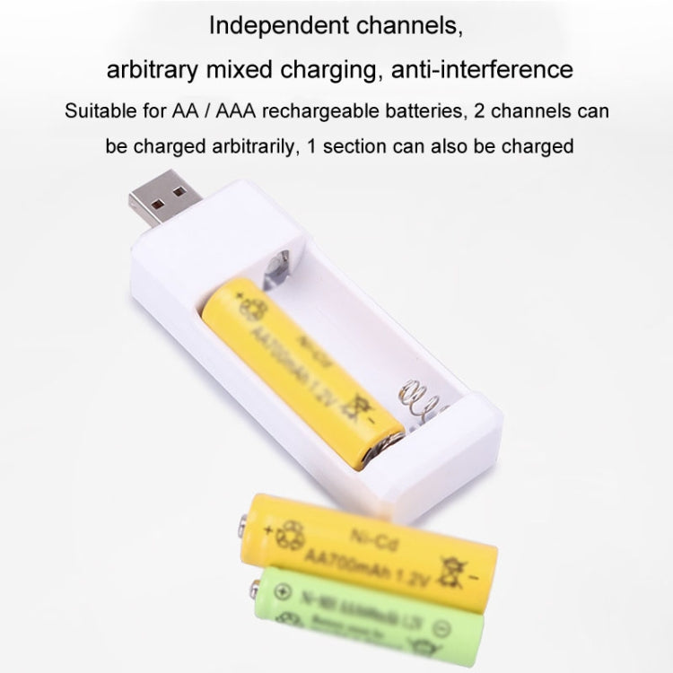 Directly Inserted 2 Slots USB AA / AAA Rechargeable Battery Charger