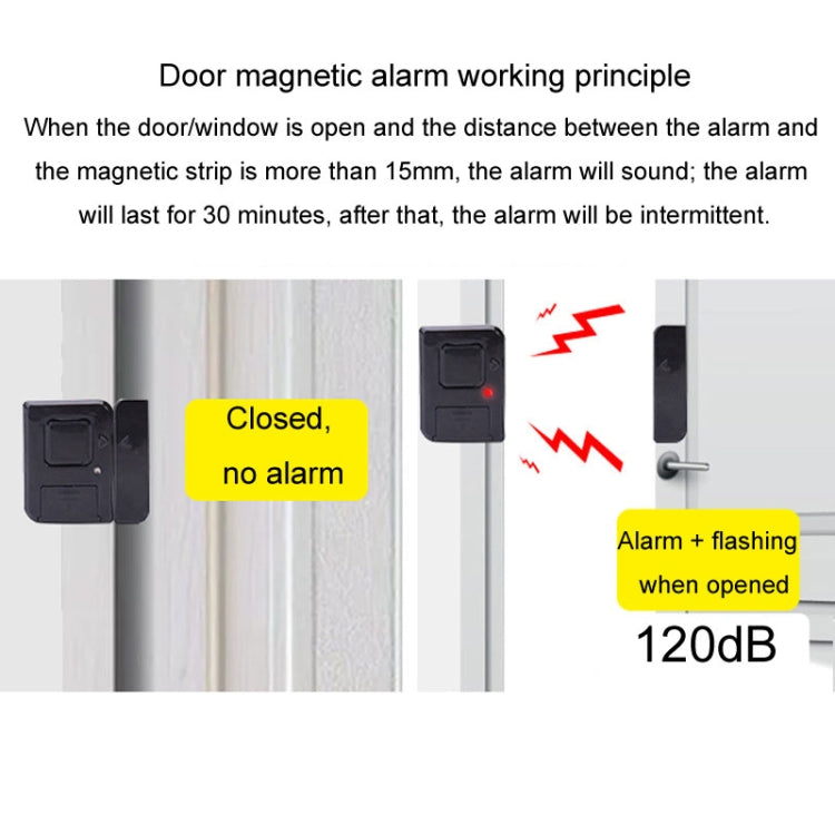 Door Magnetic Wireless Bell Door And Window Alarms Strong Adhesive Wolfproof Anti-theft Alarms