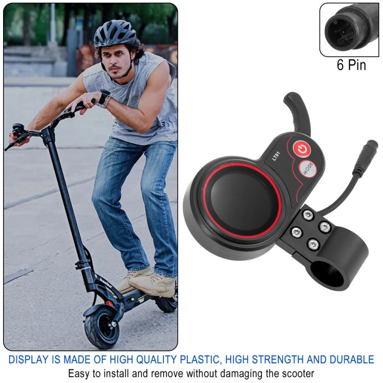 LT01 6 Pin Display Electric Scooter Instrument For Kaabo Mantis8 / Mantis10 / WOLF WARRIOR X