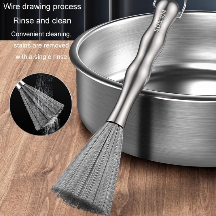 304 Thickened Lengthened Steel Wire Pot Brush Stainless Steel Cleaning Brush For Kitchen