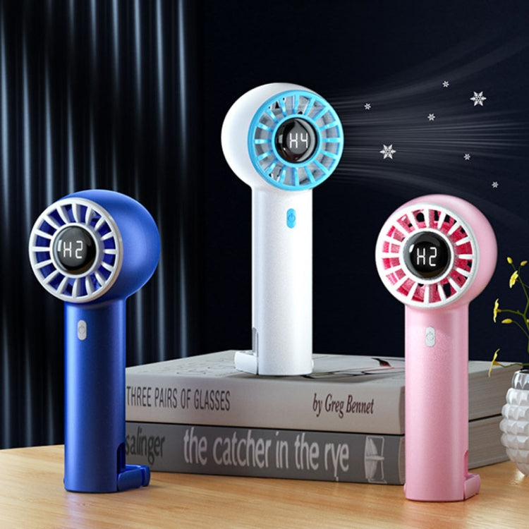 USB Charging Digital Display Handheld Turbo Fan Portable Foldable Buckle Small Fan